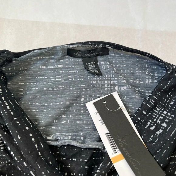 womens kenneth cole black swoop blouse size Small NWT - Picture 4 of 8